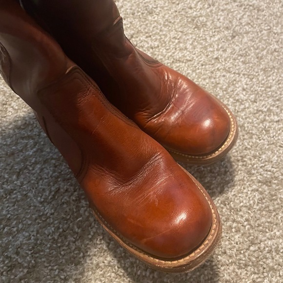 Vintage 70s Frye Campus boots leather red boho classic retro Coachella sz 6 - Picture 5 of 6